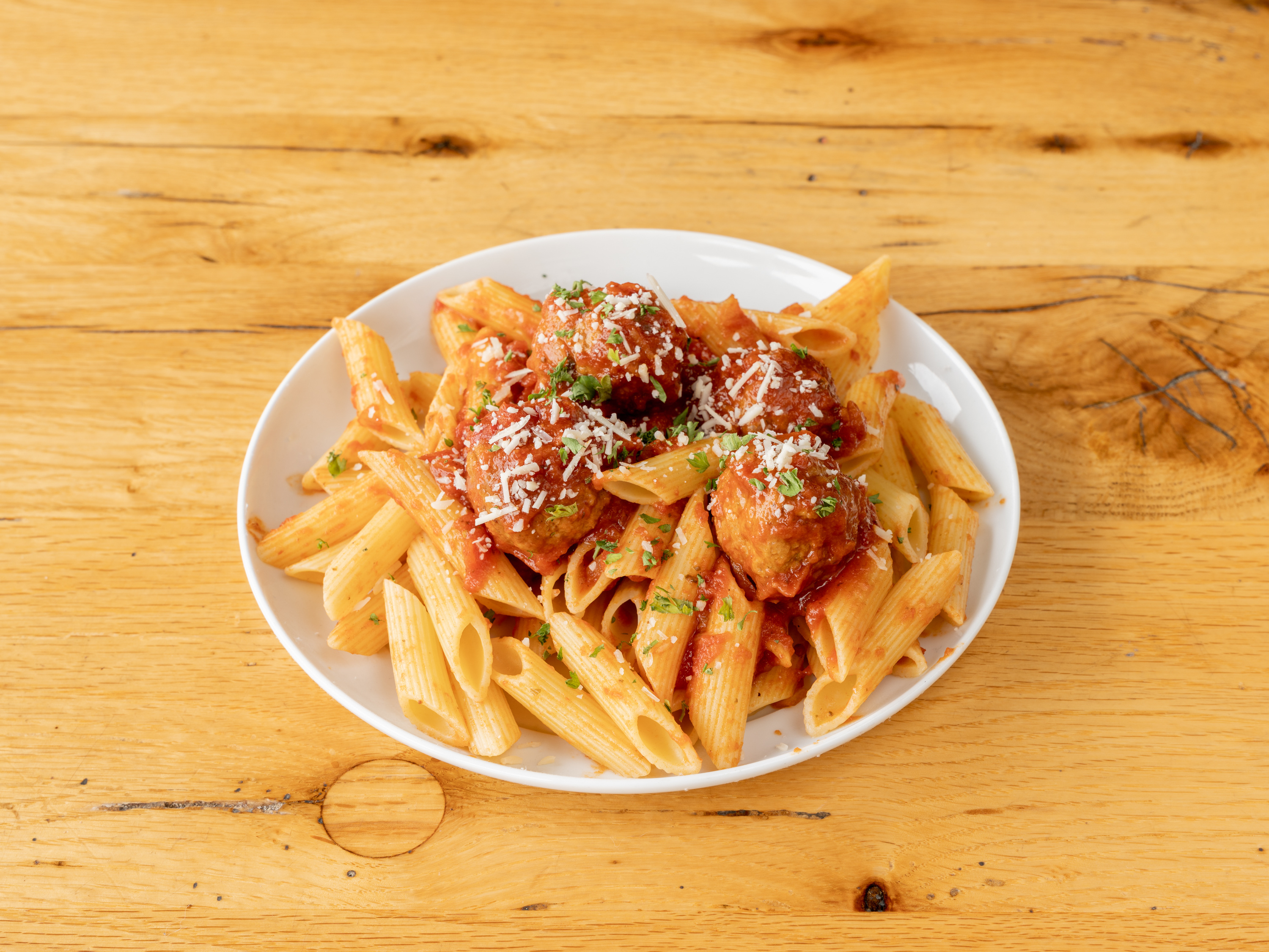 Order Meatball Parmigiana with Ziti food online from Gregory House Of Pizza store, Belmont on bringmethat.com