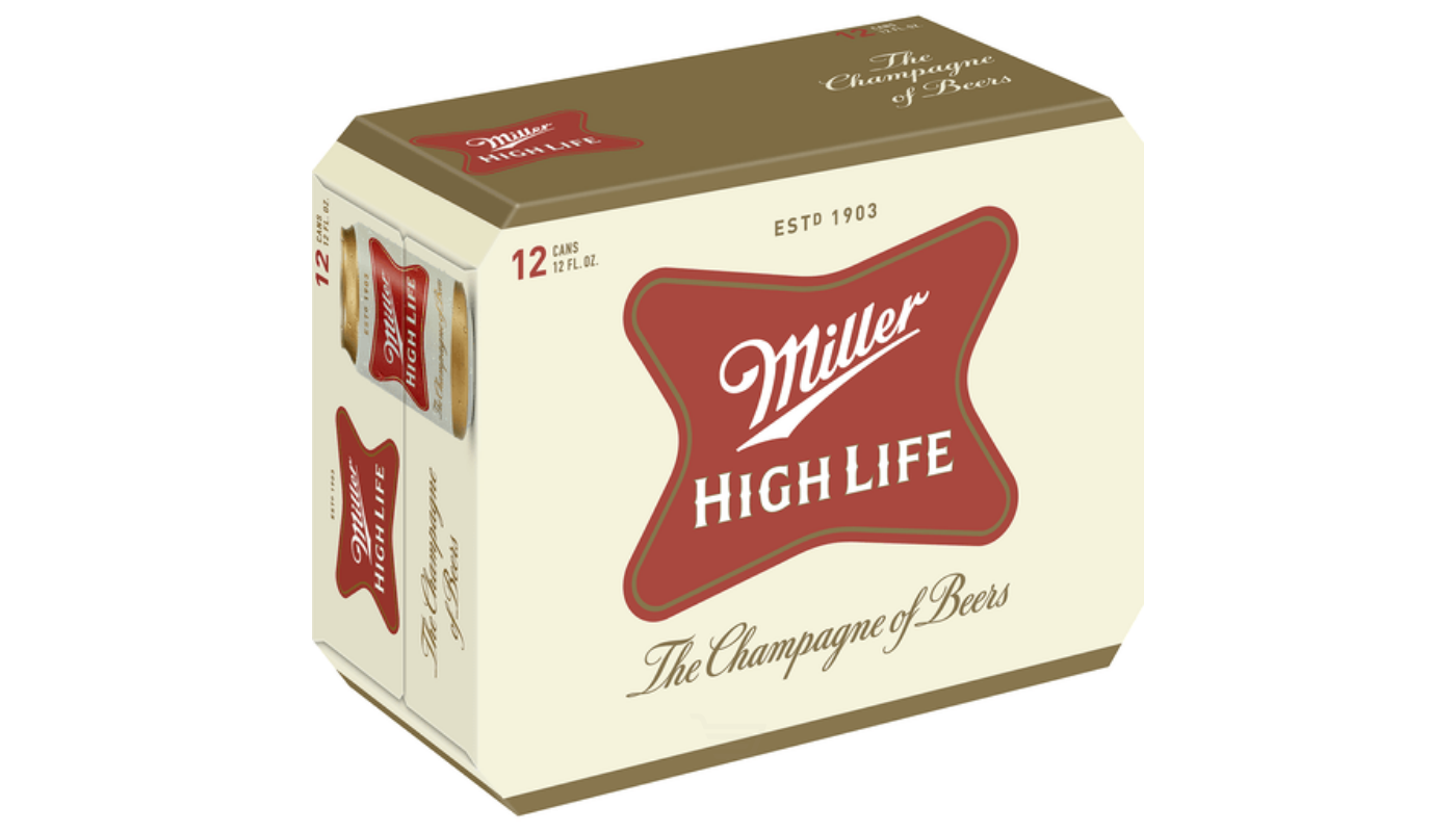 Order Miller High Life 12 Pack 12 oz Cans food online from House Of Cigar & Liquor store, Redondo Beach on bringmethat.com