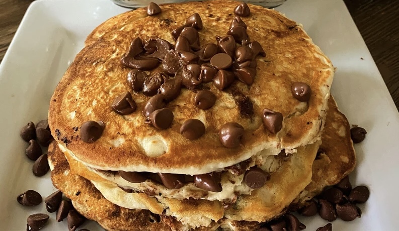 Order Chocolate Chip Pancakes  food online from The Lucky Penny Diner And Deli store, Naperville on bringmethat.com