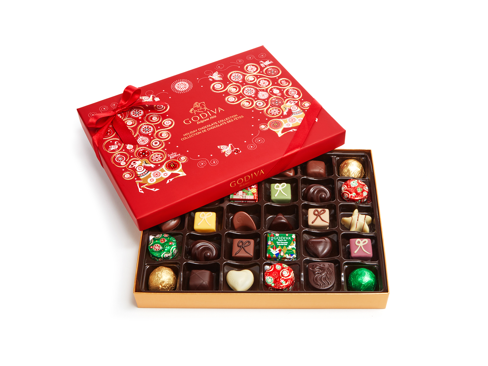 Order Assorted Chocolate Seasonal Gift Box food online from Godiva Chocolatier store, Houston on bringmethat.com