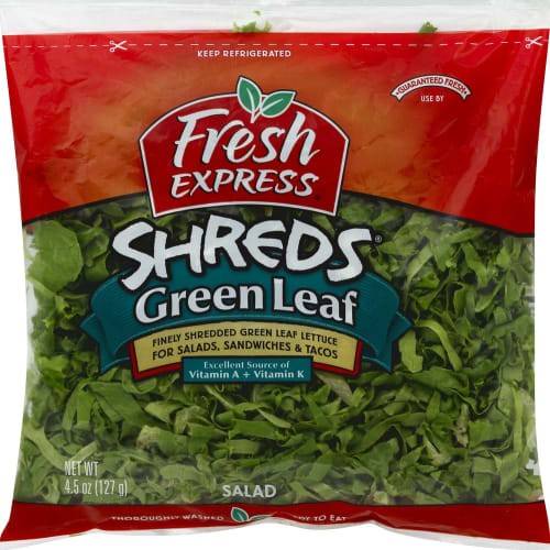Order Fresh Express · Shreds Green Leaf Salad (4.5 oz) food online from Jewel-Osco store, Arlington Heights on bringmethat.com