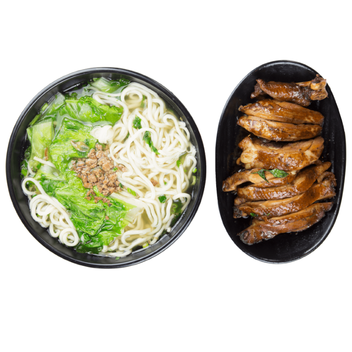Order 52. Chicken Leg w. Noodle Soup food online from Ten Ren's Tea Time store, Walnut on bringmethat.com
