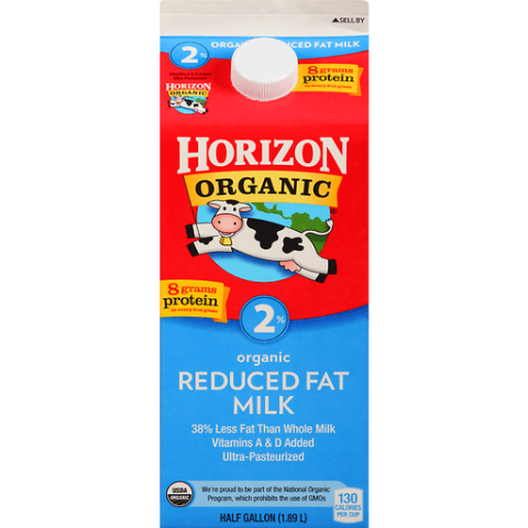 Order Horizon Organic 2% Reduced Fat Milk Half Gallon food online from 7-Eleven store, West Hollywood on bringmethat.com