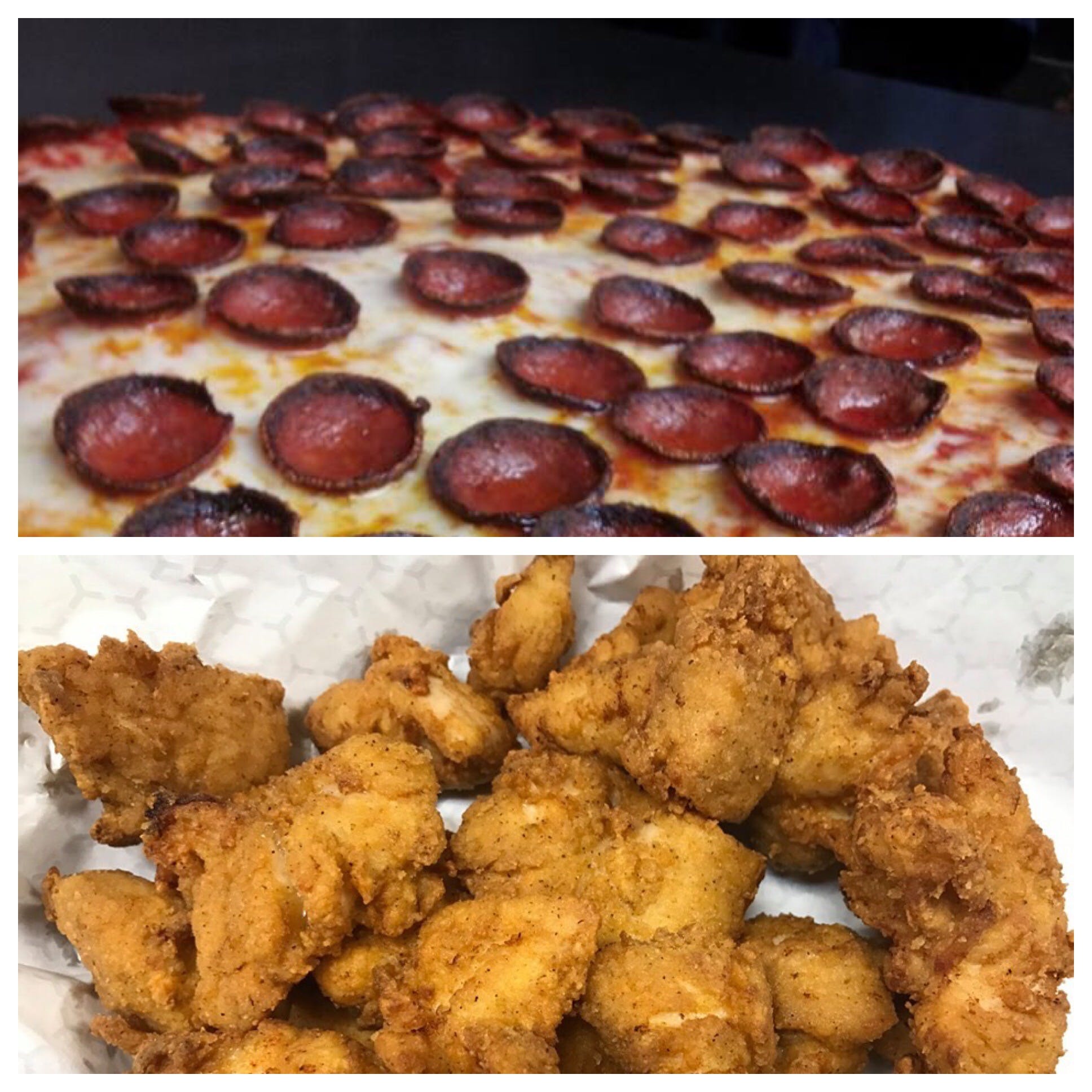Order Giant 18" Cheese & Pepperoni Pizza & 20 Boneless Bites Special - Special food online from Chick-N-Pizza Works store, Buffalo on bringmethat.com
