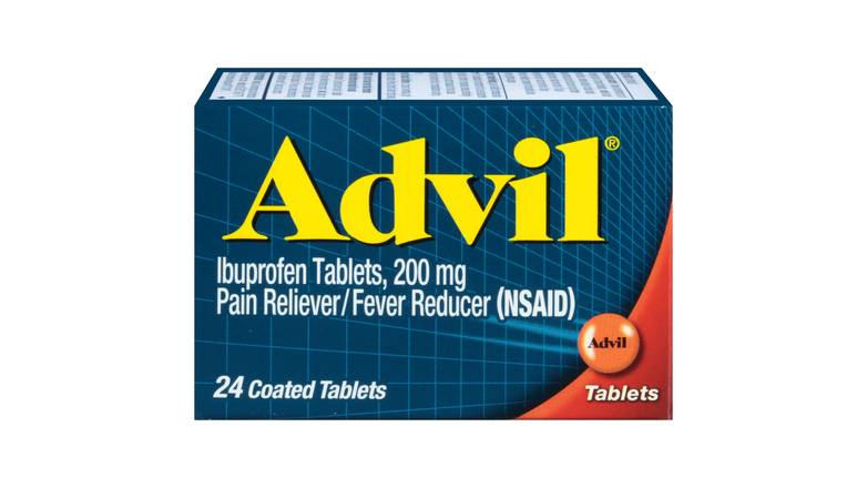 Order Advil Pain Reliever And Fever Reducer Coated Tablets 200Mg 24 Ct food online from Anderson Convenience Markets #140 store, Omaha on bringmethat.com