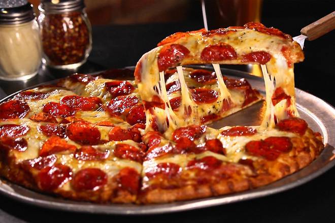 Order Double Pepperoni Edge Pizza food online from Wick Pizza Parlor & Pub store, Louisville on bringmethat.com