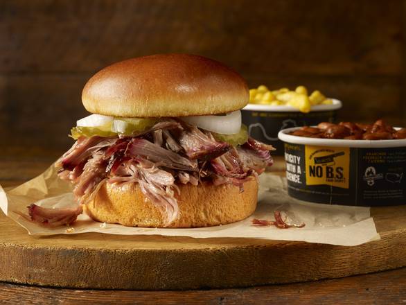 Order Pork ＆ Cheese Sandwich Plate food online from Dickey'S Barbecue Pit store, Las Vegas on bringmethat.com