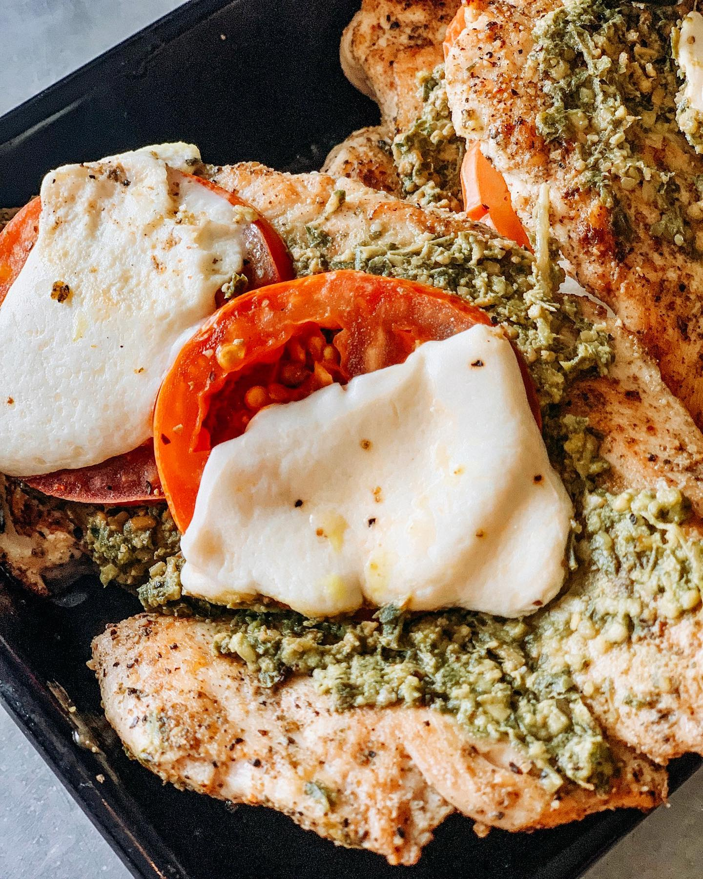 Order Caprese Chicken Breast (2) food online from K2 Cafe & Carry-Out store, Beaumont on bringmethat.com