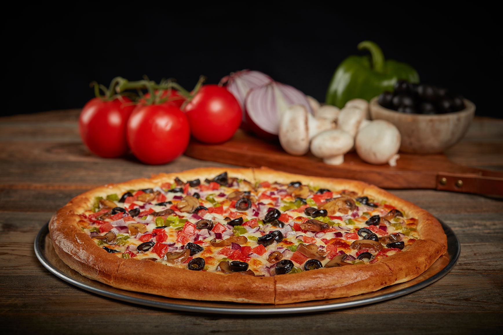 Order Veggie Pizza food online from Pregio Pizza store, Maywood on bringmethat.com