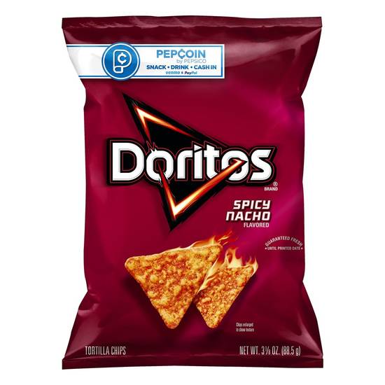 Order Doritos Tortilla Chips Spicy Nacho Flavored (3.125 oz) food online from Rite Aid store, Yamhill County on bringmethat.com
