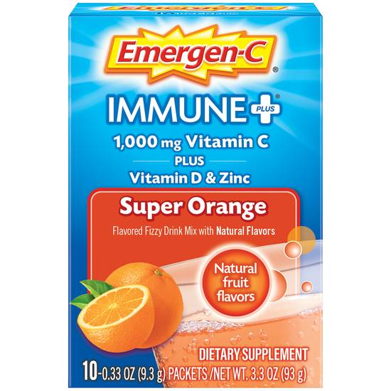 Order Emergen-C Immune Plus Vitamin-C Powder Drink 1000 mg Orange (10 ct) food online from Rite Aid store, Ashtabula on bringmethat.com
