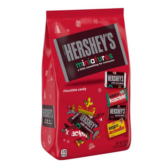 Order HERSHEY'S Miniatures Assorted Milk and Dark Chocolate Candy Bars, Holiday, 33.9 oz, Bulk Bag food online from CVS store, OLMSTED TOWNSHIP on bringmethat.com