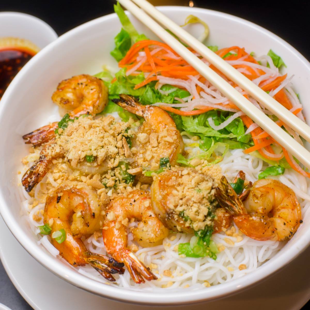 Order V7. Grilled Shrimp Vermicelli (Bun Tom Nuong) food online from Kimlee Vietnamese Restaurant store, Harrisburg on bringmethat.com
