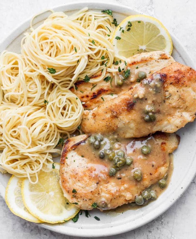 Order Chicken Piccata - Entree food online from Lunetta pizza store, New York on bringmethat.com