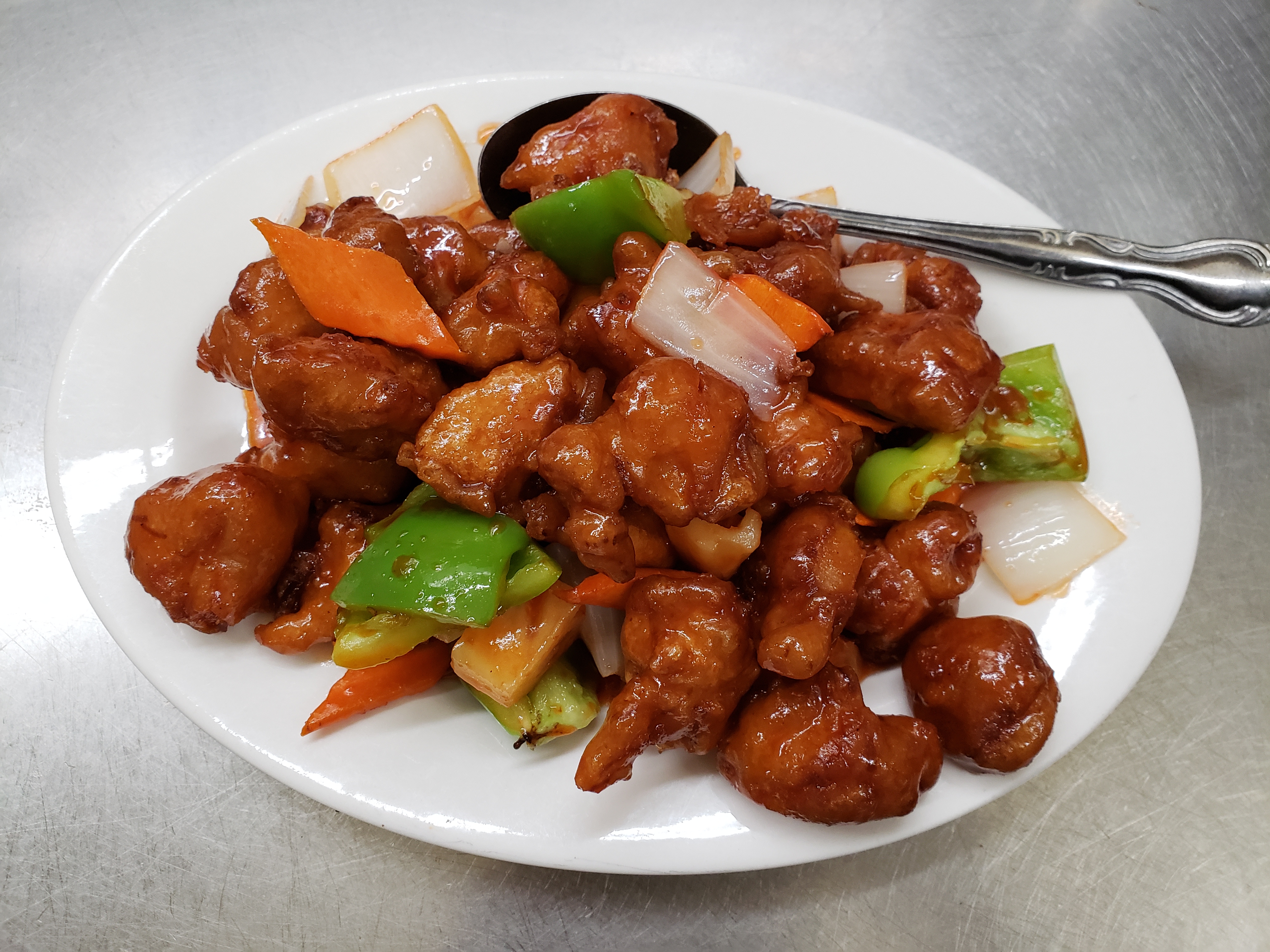 Order 26. Sweet and Sour Pork food online from Dragon King Restaurant store, Canoga Park on bringmethat.com