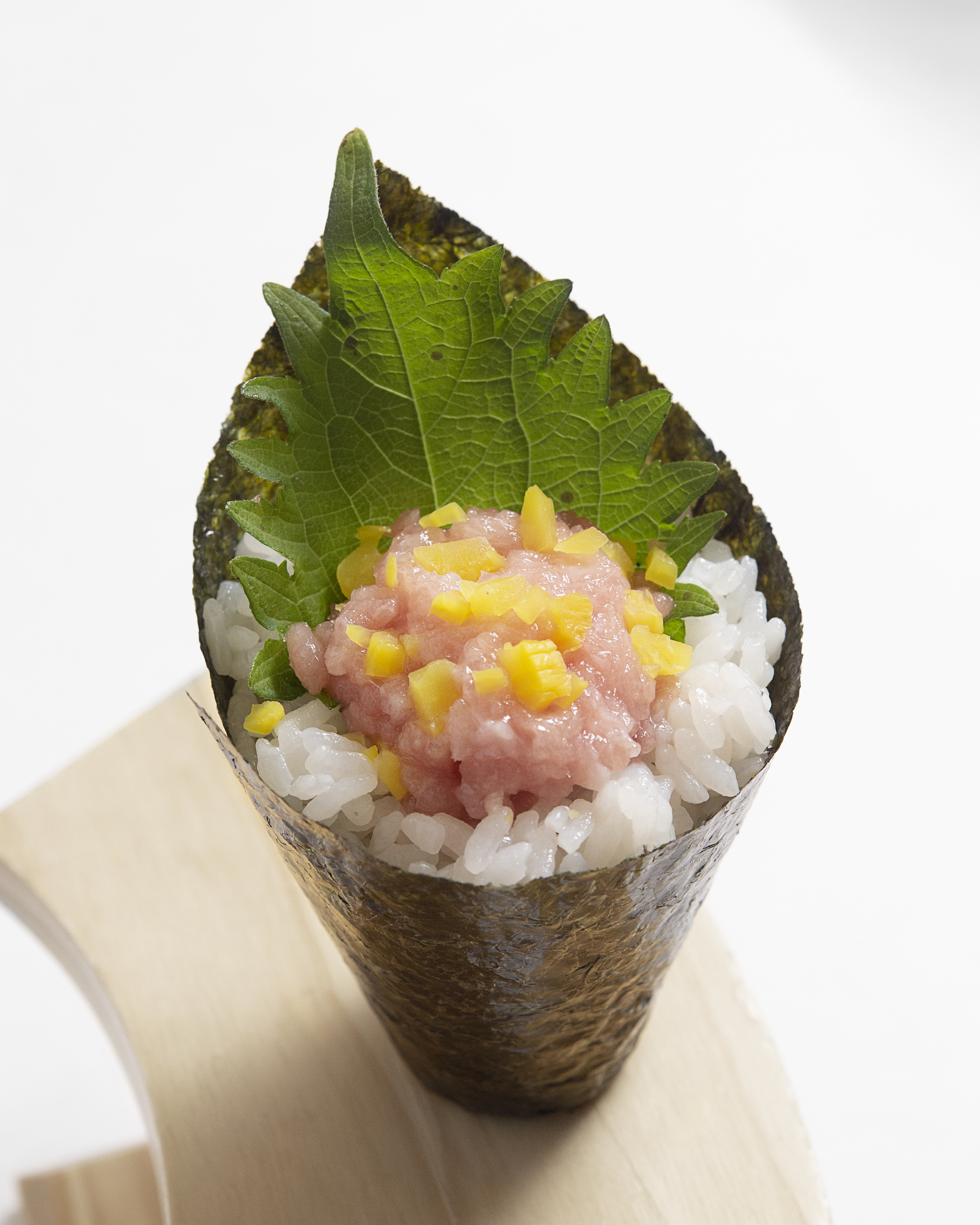 Order Toro Taku Handroll food online from Aki Sushi store, New York on bringmethat.com