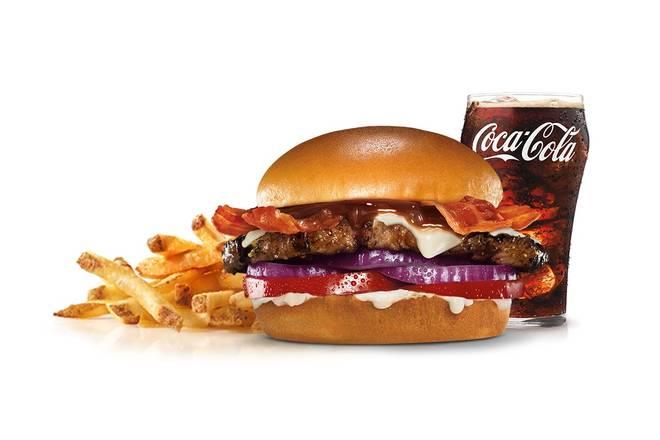 Order Steakhouse Angus Thickburger with A.1.® Sauce Combo food online from Carl Jr store, Soledad on bringmethat.com