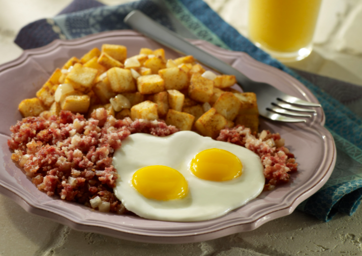 Order Corned Beef Hash & 3 Eggs food online from Janik's Cafe store, Chicago on bringmethat.com