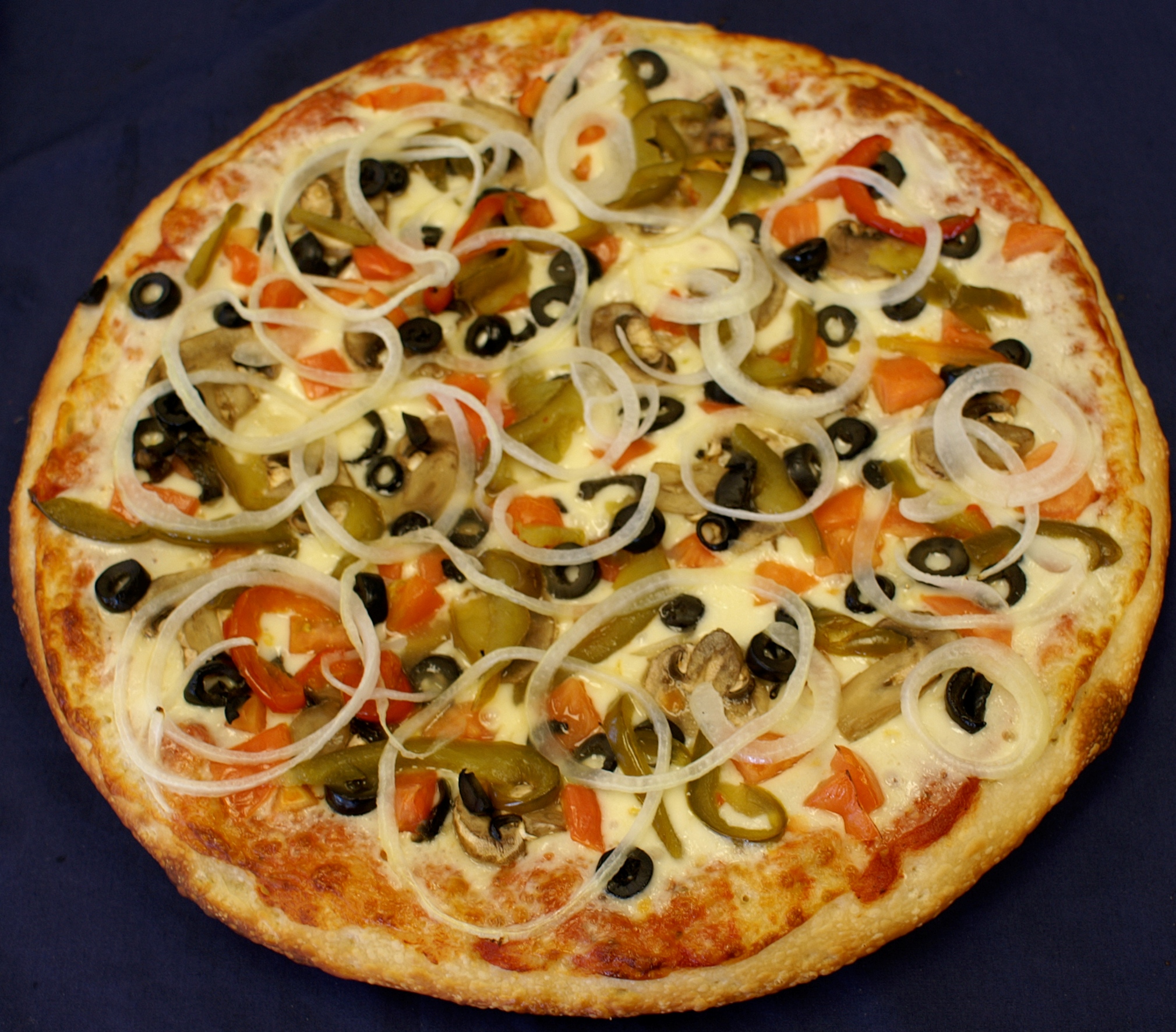 Order Vegetarian Pizza food online from Calz Pizza Subs & Chicken Wings store, Virginia Beach on bringmethat.com