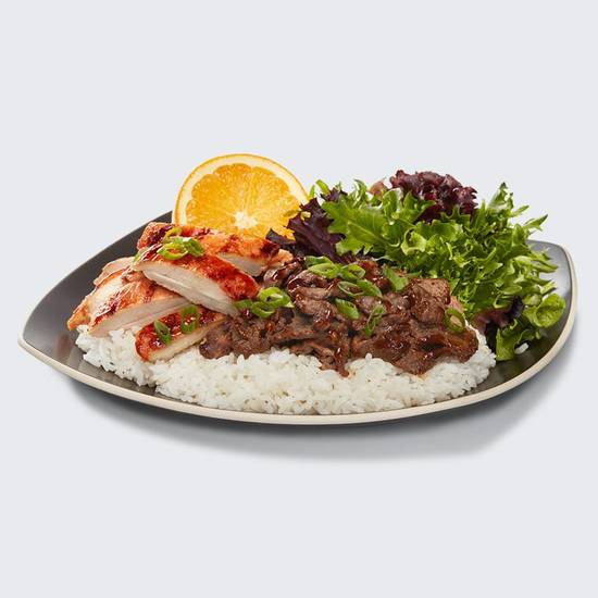 Order Chicken & Steak Plate food online from Waba Grill store, Los Angeles on bringmethat.com