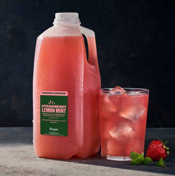 Order Strawberry Lemon Mint - With Guarana & Caffeine food online from Panera store, Fayetteville on bringmethat.com