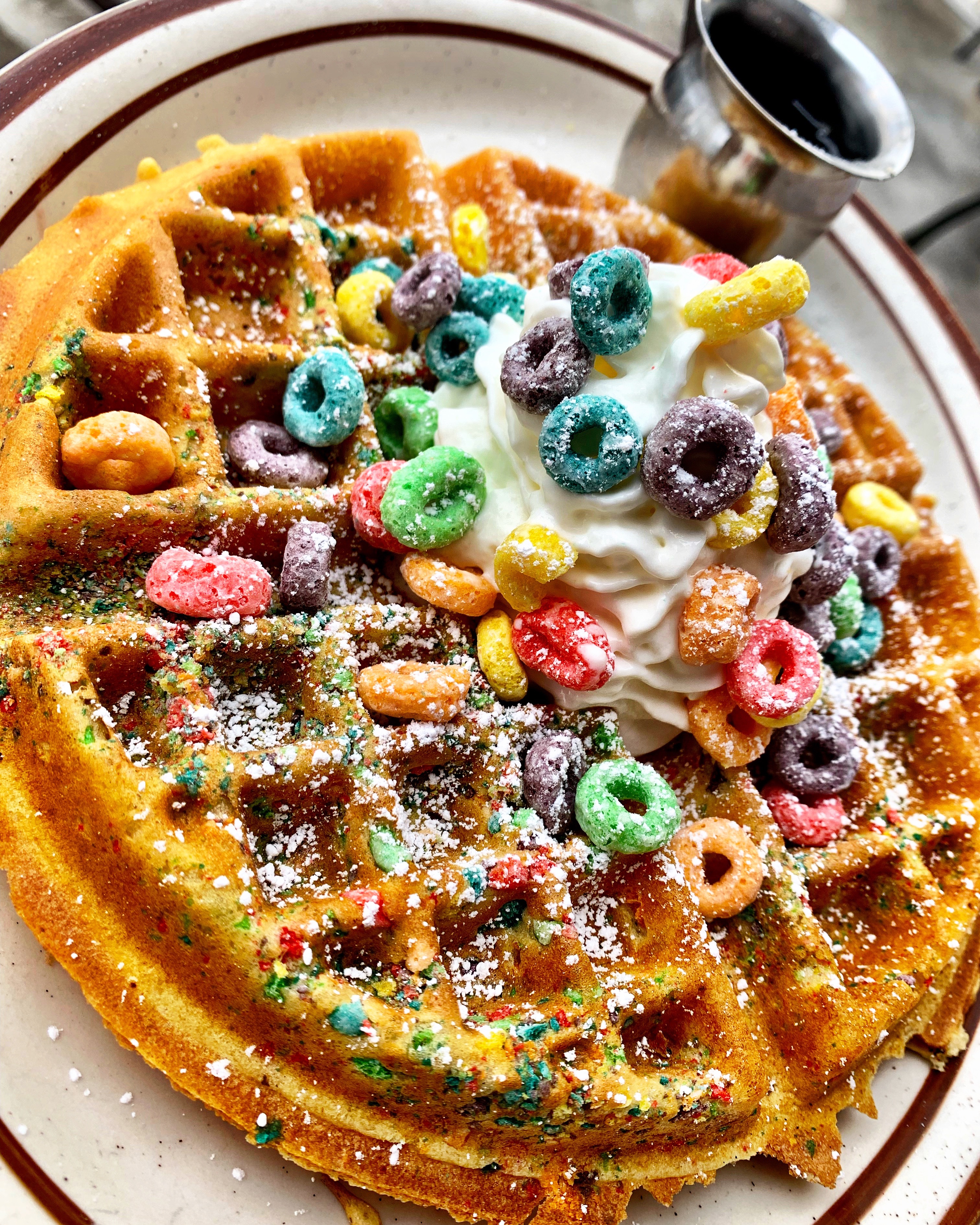 Order Froot Loops Waffle with Mixed Berries  food online from Eat'n Park store, Burbank on bringmethat.com