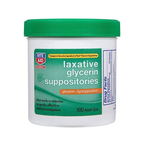 Order Rite Aid Laxative Glycerin Suppositories 2g (100 ct) food online from Rite Aid store, CONCORD on bringmethat.com