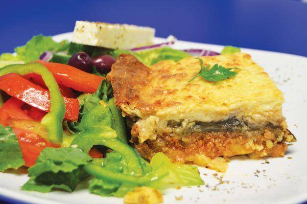 Order Homemade Mousaka Platter food online from Opa! Opa! store, Wilmington on bringmethat.com
