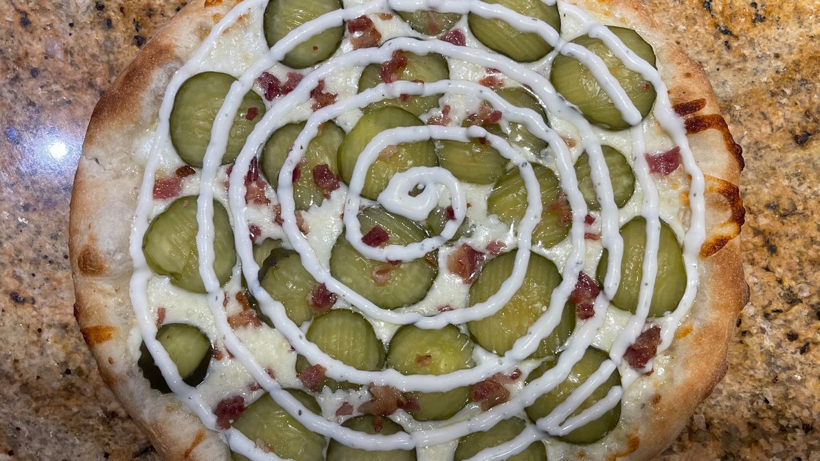 Order Pickle Bacon Ranch Pizza food online from Two Cousins Pizza and Italian Restaurant store, Lancaster on bringmethat.com
