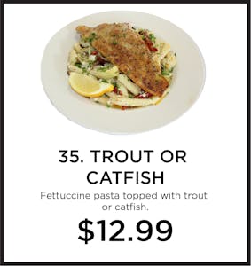 Order 35. Trout Pasta food online from Mystic Grill store, La Mesa on bringmethat.com