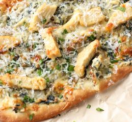 Order Roasted Garlic Chicken Flatbread food online from Ciros Pizza Cafe store, Citrus Heights on bringmethat.com