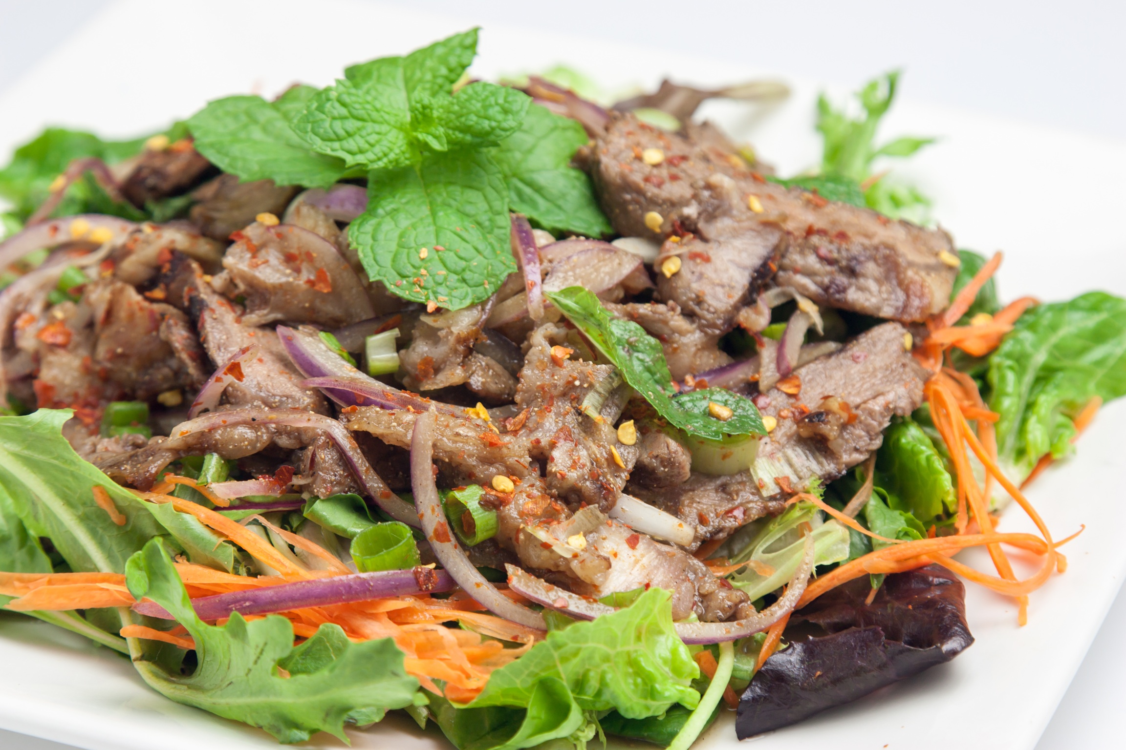 Order Beef Salad (Yum Nua) food online from Basil Thai Bistro store, San Diego on bringmethat.com