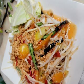 Order 16. Som Tum ( Thai Style) food online from Sticky Rice Restaurant store, Modesto on bringmethat.com