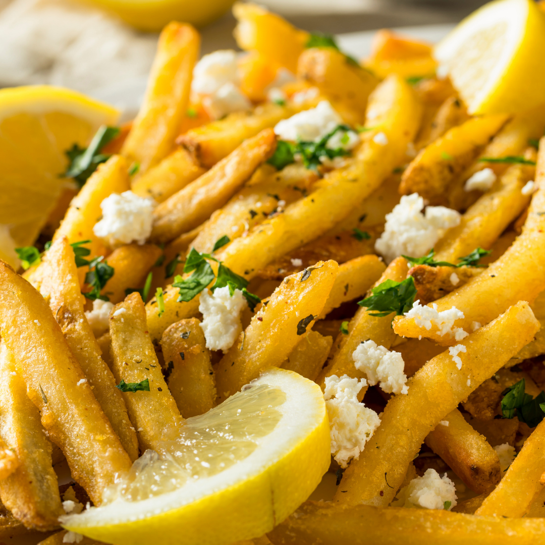 Order Greek Fries food online from Gyro Jimmys store, Carle Place on bringmethat.com
