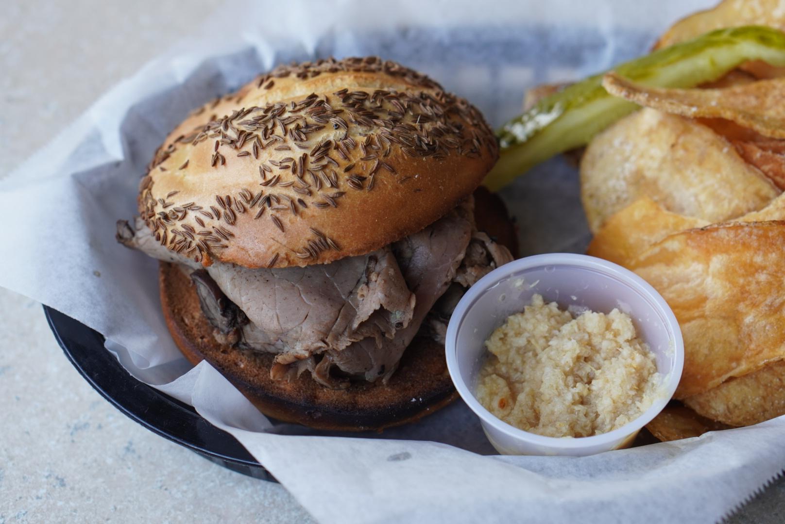 Order Beef On Weck Sandwich food online from Galla Pizza store, Atlanta on bringmethat.com