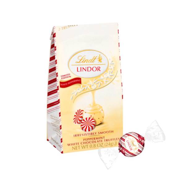 Order Lindt LINDOR Holiday White Chocolate Peppermint Candy Truffles, 0.8 oz. Bag food online from Cvs store, HOLYOKE on bringmethat.com