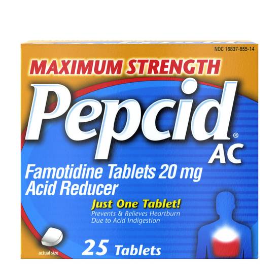 Order Pepcid AC Maximum Strength for Heartburn Prevention & Relief (25 ct) food online from Rite Aid store, Mckinleyville on bringmethat.com