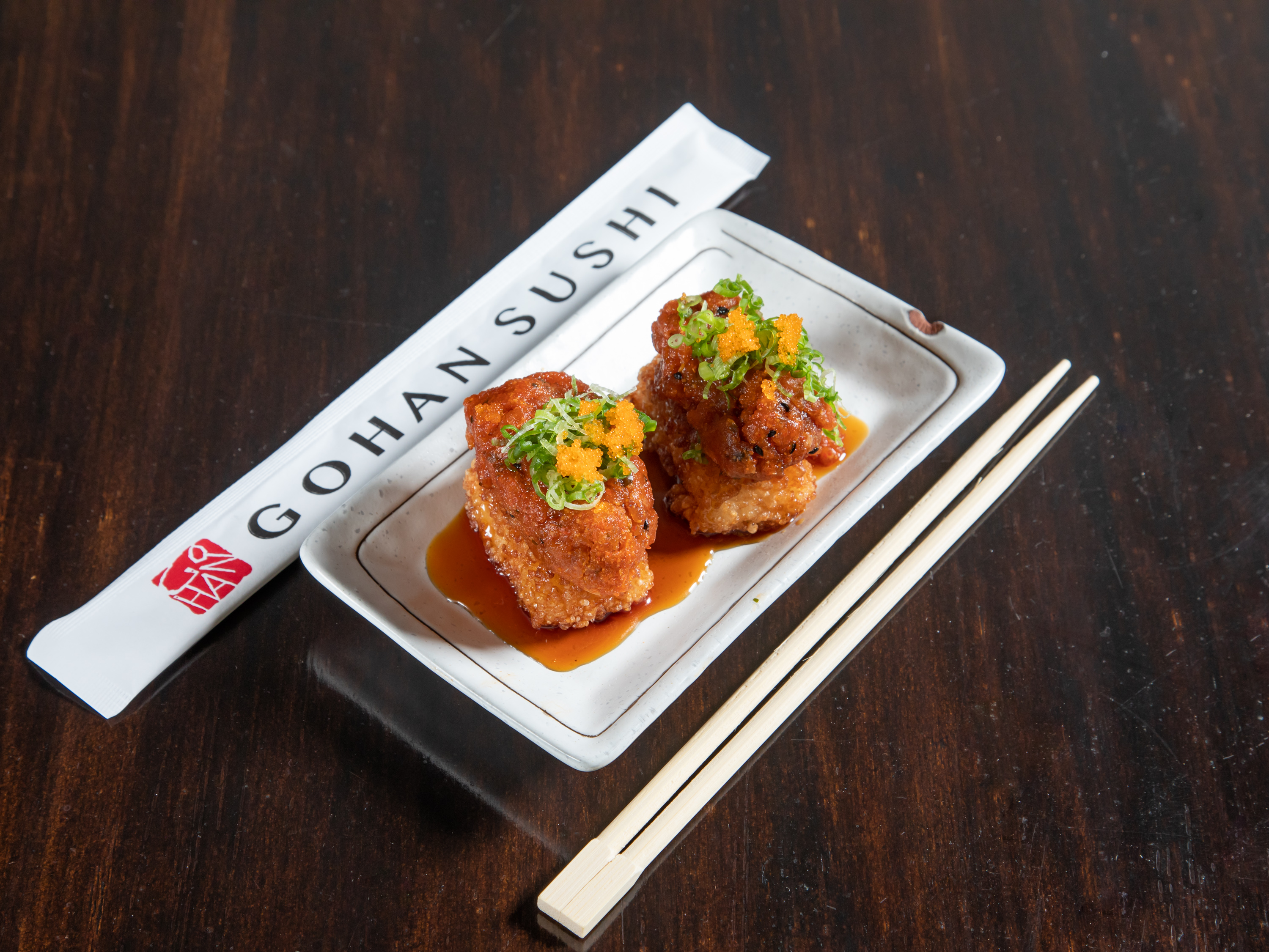 Order Crispy Rice with Spicy Tuna food online from Gohan Sushi store, Tustin on bringmethat.com