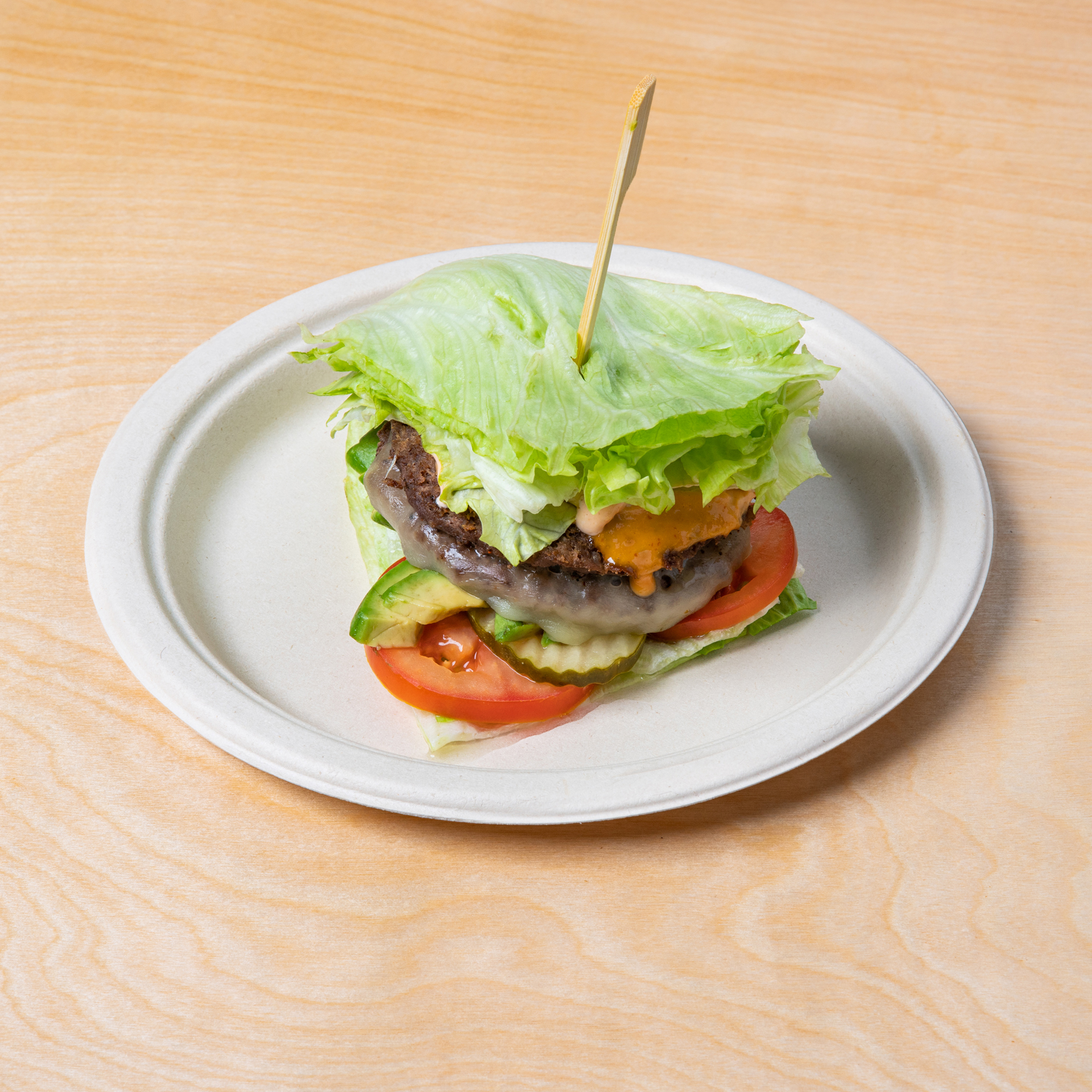 Order PK Grass Fed Burger food online from Green Tomato Grill store, Brea on bringmethat.com