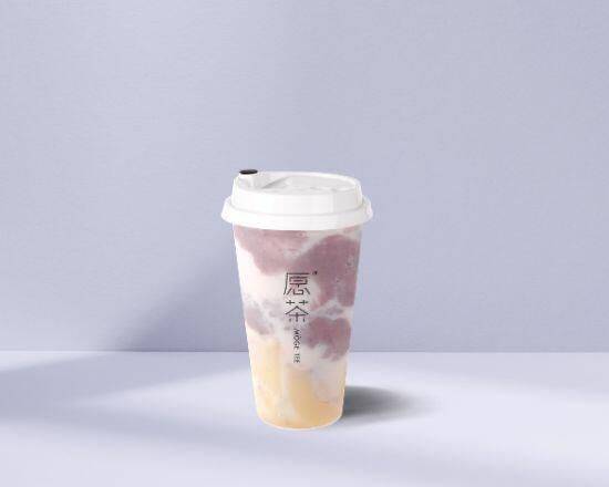 Order Taro Tofu Pudding Milk or Milk Tea (仙气香芋奶花, 鲜奶or 奶茶) food online from moge tea store, Quincy on bringmethat.com
