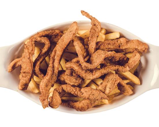 Order Breaded Chicken Finger with French Fries(chicken tiritas) food online from Noches De Colombia store, Clifton on bringmethat.com