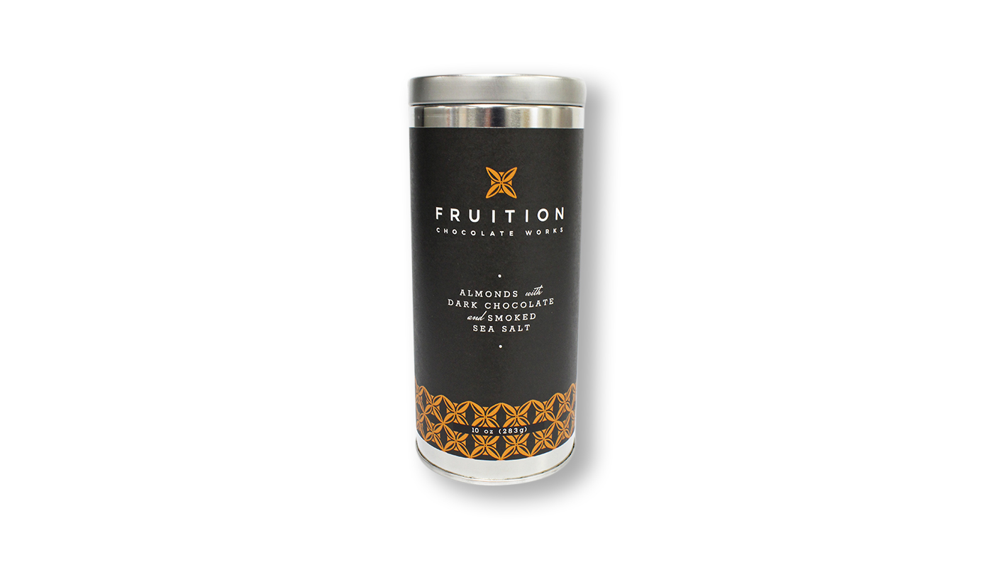 Order Fruition Chocolate Works Almonds With Dark Chocolate And Smoked Sea Salt food online from Fine Chocolate Club store, San Francisco on bringmethat.com