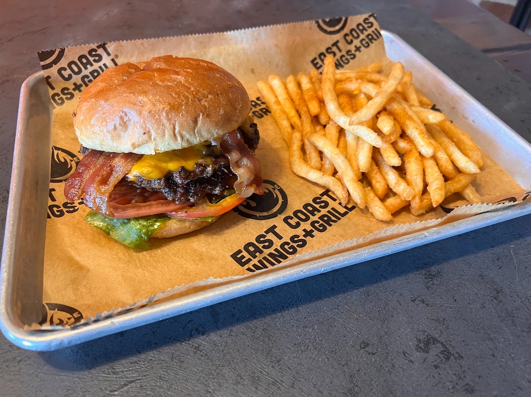 Order Bacon Cheddar Burger  food online from East Coast Wings + Grill store, High Point on bringmethat.com