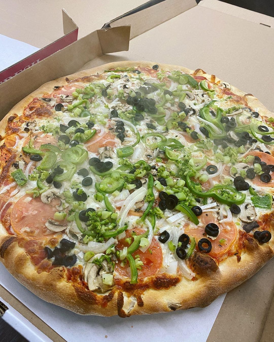 Order 8. Vegetarian Pizza - Small 12" (8 Slices) food online from Hometown Pizza of Bristol store, Bristol on bringmethat.com