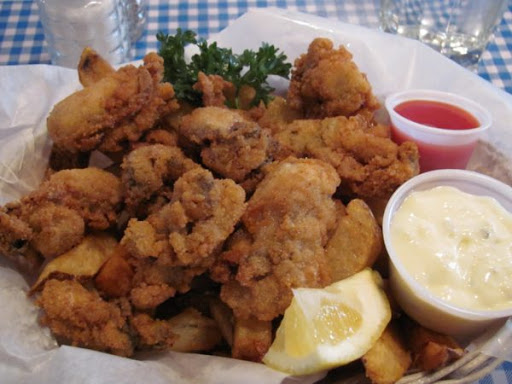 Order F4. Fried Oyster Basket (10) food online from Red Crab store, Winston-Salem on bringmethat.com
