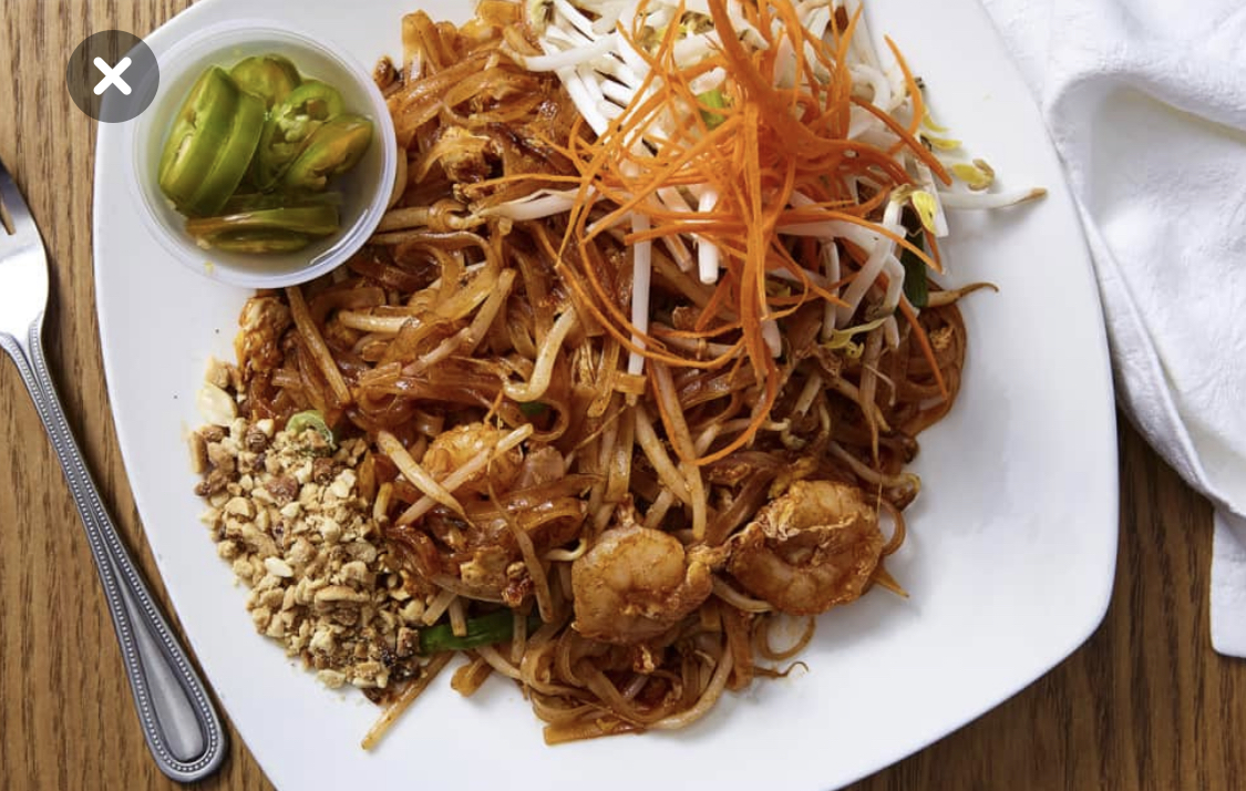 Order 28. Pad Thai food online from Aromathai Vegan Restaurant store, Santa Clarita on bringmethat.com