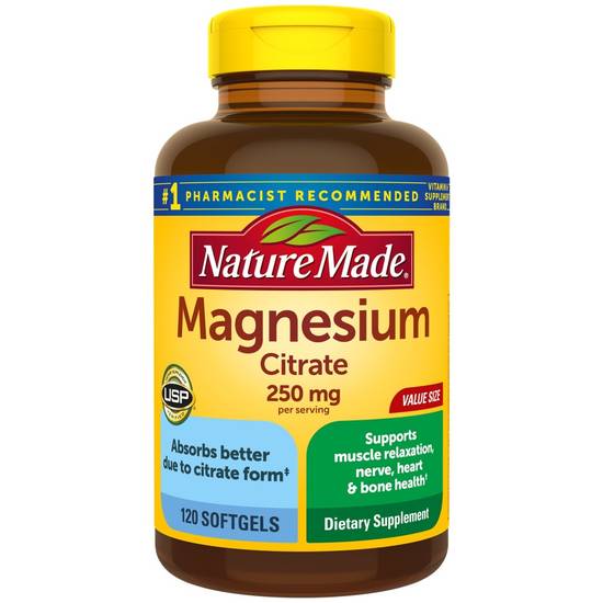 Order Nature Made Magnesium Citrate Softgels 250 mg (120 ct) food online from Rite Aid store, Palm Desert on bringmethat.com