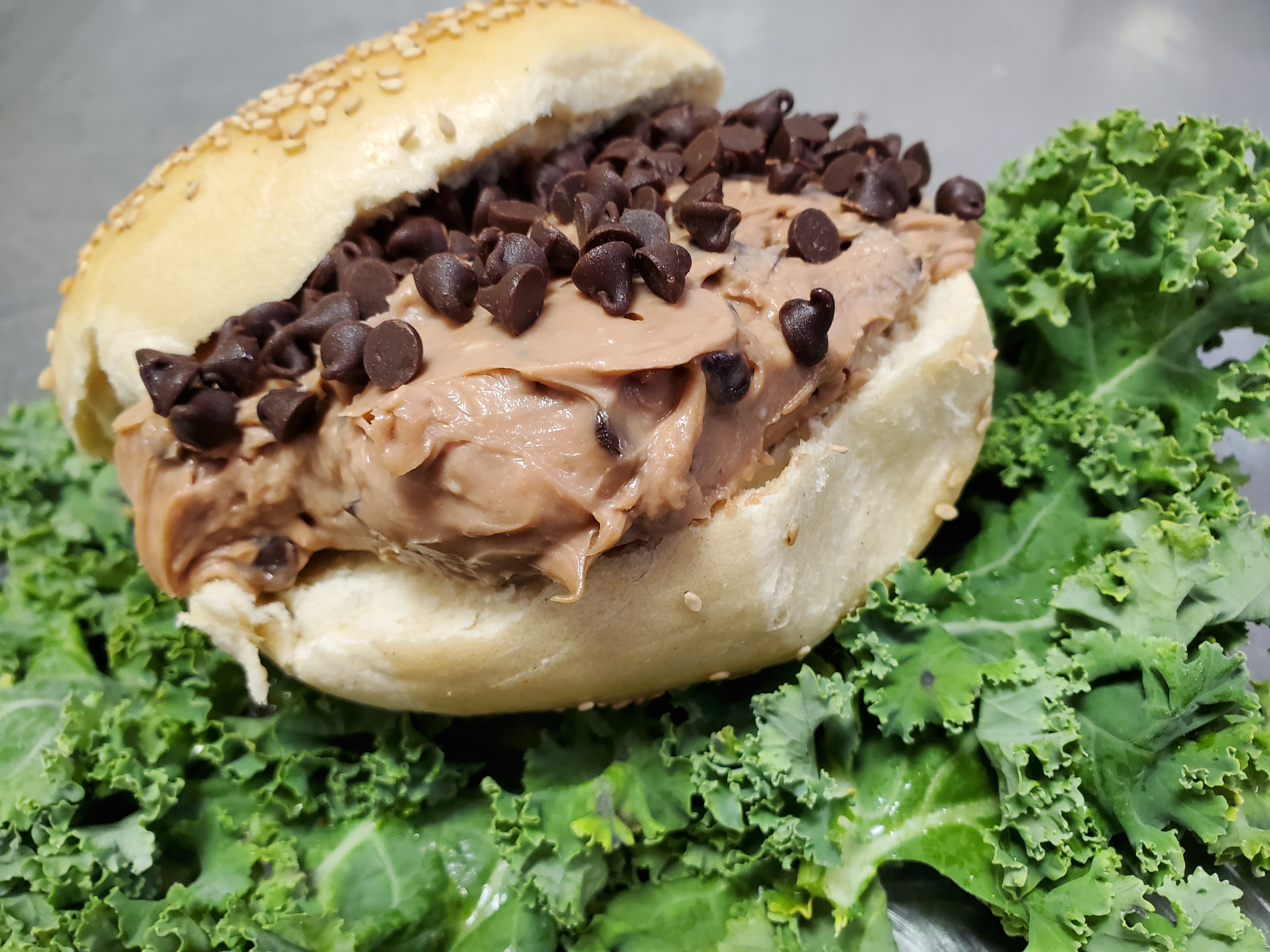 Order 1/2 lb. Chocolate Chip Cream Cheese food online from Long Island Bagel Cafe store, Nesconset on bringmethat.com