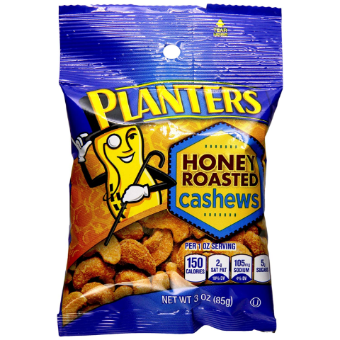 Order Planters Honey Roasted Cashew Big Bag 3oz food online from 7-Eleven store, Mint Hill on bringmethat.com