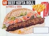 Order #40 Beef Kofta Roll Combo food online from Jersey Kabob Platter & Pizza store, Monroe Township on bringmethat.com